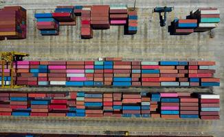 Logistic business, import export shipping, Aerial view Container photo