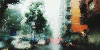 Rain drops on the window photo