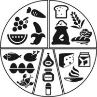 vector de icono gráfico de información de grupo de alimentos saludables