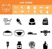 cat icon set vector