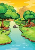 forest with a river background vector