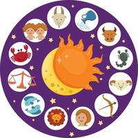 vector de zodiaco de dibujos animados