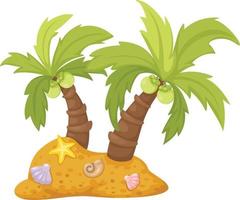 two coconut trees vector