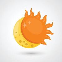moon with sun icon vector