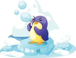 penguin on a bit of ice vector