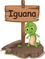 letra del alfabeto animal i para iguana vector