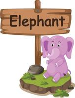 animal alphabet letter E for elephant vector