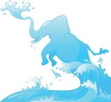 Jumping elephant out of water vector