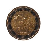 Moneda de 2 euros, unión europea aislado sobre blanco