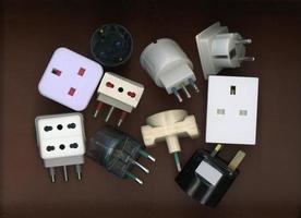 European and British adaptor plugs and sockets photo