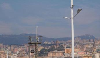 View of Genoa Italy from the sea photo