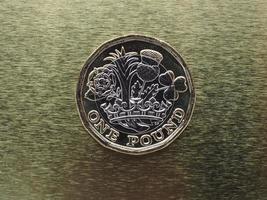 Moneda de 1 libra, reino unido sobre oro