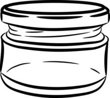 Glass jar. Jar drawing, doodle style, sketch. A jar with a lid vector