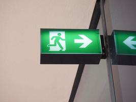 Emergency exit sign photo
