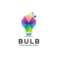 bulbo colorido logo ilustración abstracto geométrico vector