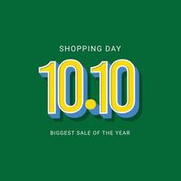 Shopping Day 10.10 Biggest Sale of the Year Vector Template Design