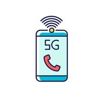 5G mobile network RGB color icon vector