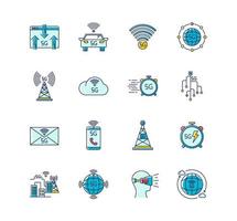 5G wireless technology RGB color icons set vector