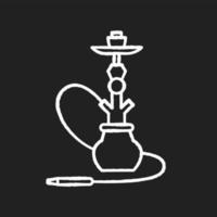 Hookah chalk white icon on black background vector