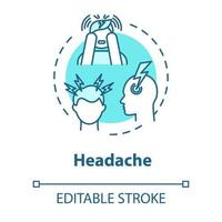 icono de concepto de dolor de cabeza vector