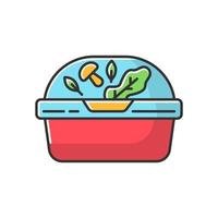 Plastic container for salad RGB color icon vector