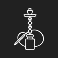 Tiza de cachimba icono blanco sobre fondo negro vector