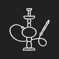 Tiza de cachimba icono blanco sobre fondo negro vector