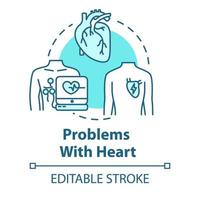 Problems with heart concept icon vector