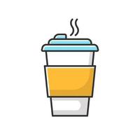 café para llevar icono de color rgb vector