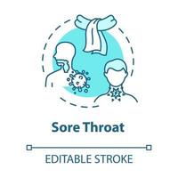 Sore throat concept icon vector