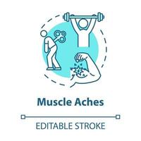 icono de concepto de dolores musculares vector