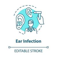 Ear infection concept icon vector