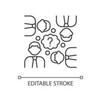 Collective thinking linear icon vector