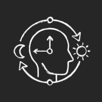 Circadian rhythms chalk white icon on dark background vector