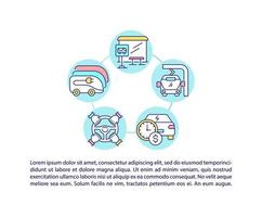 iconos de línea de concepto de opciones de ev público con texto. vector