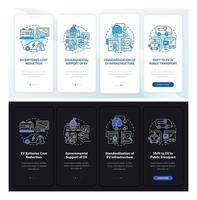 EV main trends onboarding mobile app page screen. vector