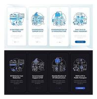 EV main trends onboarding mobile app page screen. vector