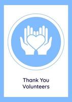 Recognizing volunteer work greeting card with glyph icon element vector
