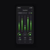 Audio equalization smartphone interface vector template