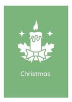 Christmas holidays greeting card with glyph icon element vector