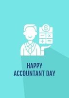 Happy chartered accountant day greeting card with glyph icon element vector