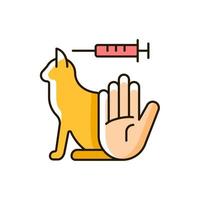 No cat testing RGB color icon vector