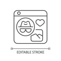 Anonymous social media linear icon vector