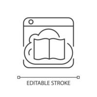 Online library linear icon vector