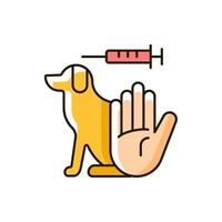 No dog testing RGB color icon vector