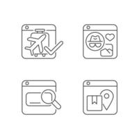 Engaging audience with content linear icons set vector