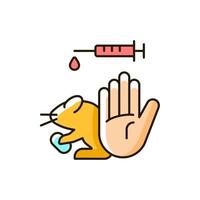 No hamster testing RGB color icon vector