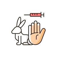 No rabbit testing RGB color icon vector