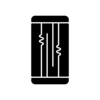 Display or lcd issues black glyph icon vector