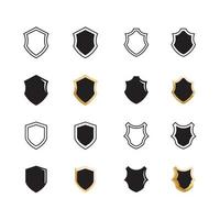 Shield or badges symbols icon set vector